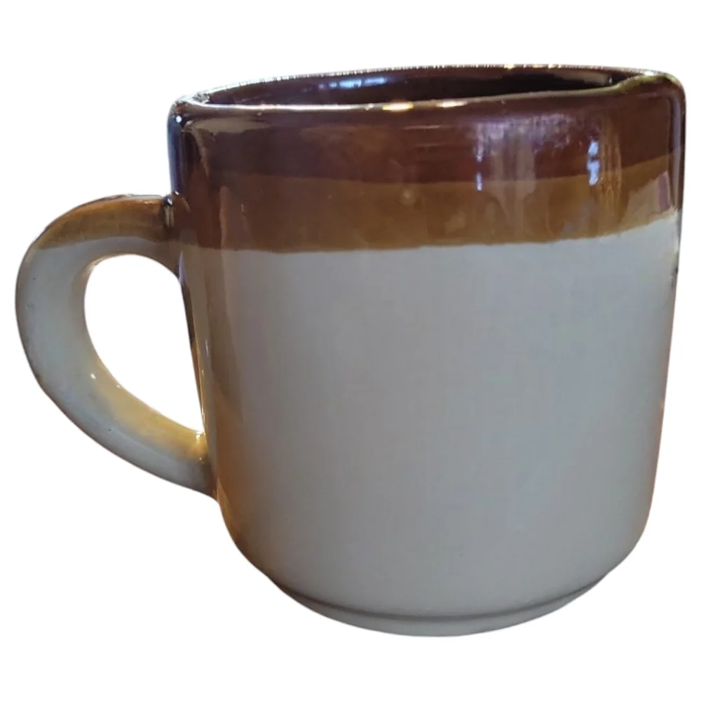 1 Vtg 70's Dip Glazed Interpur Earth Tones Tricolor Coffee Tea Cup Mug Taiwan